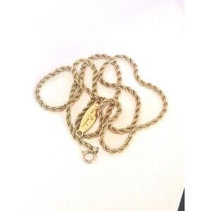 Vintage Pierre Cardin 12K GF Rope Chain Necklace 20.5" GOLD FILLED 1/20
